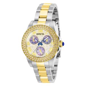 Relógio Feminino Angel com Mostrador Madrepérola, Invicta 28475, Prata e Dourado