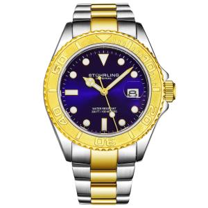 Relógio Masculino Stuhrling Oceana 3967.5 Quartzo 42mm, Prata e Dourado