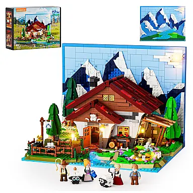 Cottage Alpino com Ovelhas Lumibricks