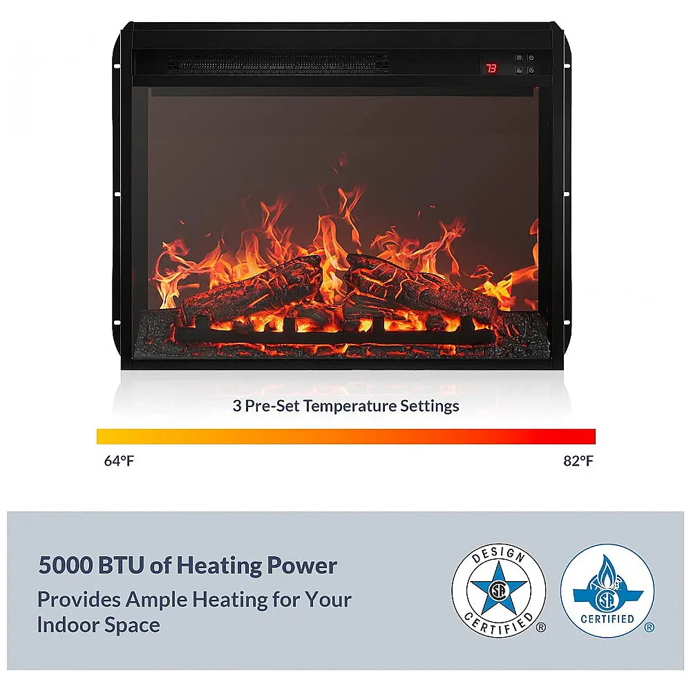 Lareira Elétrica Belleze 61x46cm 1400W Som Crepitar Embutir 110V — foto 3