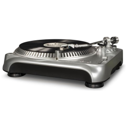 DJ100 Toca Discos com Pré Amplificador Integrado e Saídas RCA, USB, CROSLEY DJ100A SI, Prateado