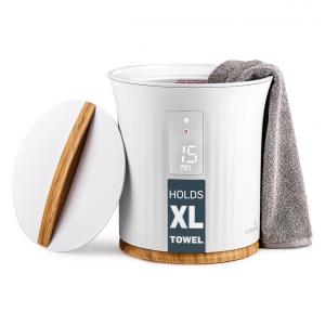 Aquecedor de Toalha Elétrico com Desligamento Automático, Display LED e Temporizador Ajustável, 110v Live Fine, Branco