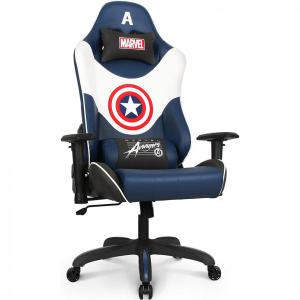 Marvel Avengers Cadeira Gamer Ergonômica Reclinável com Apoio Lombar e Cabeça, Capitão América