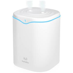 Umidificador Ultrassônico Portátil 2L, com Desligamento Automático, Luz de LED, SPURUPS, Branco