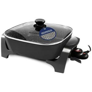 Panela Frigideira Elétrica Antiaderente 7L Multifuncional, 1200W, 110V, ELITE GOURMET EG6201, Preto