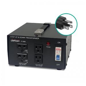 Transformador (Conversor) de Voltagem Japonês LiteFuze 2000W Elevação/Redução 100V para 120V/120V para 100V Fusível Proteção ConvertingBox