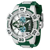Relógio Masculino NFL New York Jets, Invicta 41585, Verde e Branco