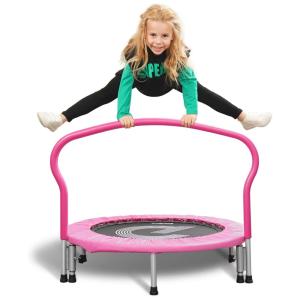 Pelpo Kids F 36P Cama Elastica Infantil com Corrimão Ajustável para até 70 kg, Rosa