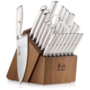 Conjunto de Facas em Aço Inoxidável com Bloco de Bancada, 23 Peças, Cangshan 1027549, Branco