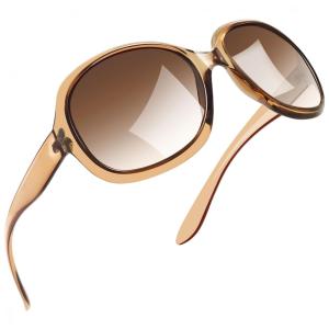 Óculos de Sol Feminino com Proteção UV, Joopin B04, Marrom Degradê