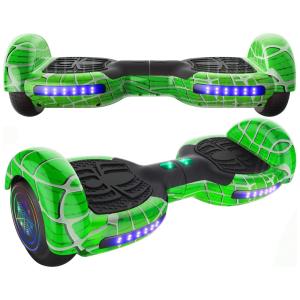 Hoverboard Elétrico com Alto Falante Bluetooth e Auto Equilíbrio para Crianças de 6 a 12 Anos, Emaxusa, Verde
