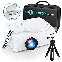 Projetor HD 1080P com Bluetooth Projeta até 250 Polegadas, Ampla Compatibilidade, 110v, DXYIITOO, Branco