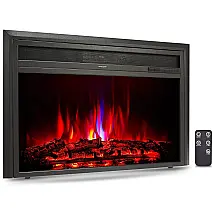 VONLUCE Lareira Elétrica de Embutir A55x81L, com Controle Remoto 6 Efeitos de Chamas, 110V, 1500W, Preto