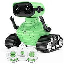 Robô Programável com Controle Remoto, Música e LED para Crianças de 3 Anos ou Mais, ALLCELE, Branco