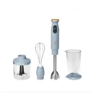 Mixer de mão Beautiful azul 400W 2 velocidades haste inox copo medidor mini processador 110V