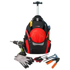 Bolsa de Ferramentas Organizadora com Rodas e Compartimentos, MELOTOUGH RTB02 Khaki, Vermelho