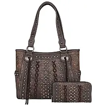 Bolsa de Ombro Feminina em Couro Sintético com Carteira, Montana, Marrom
