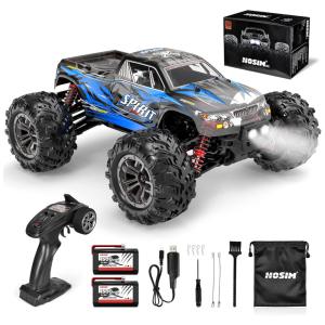 Off Road Controle Remoto 36 km por hora, Escala 116 Anticolisão Recarregável Todo o Terreno, HOSIM 9135 Blue, Preto