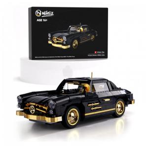 Kit de Construção com 886 Peças para 16 Anos ou mais, NIFELIZ Retro sports car 400SL, Preto