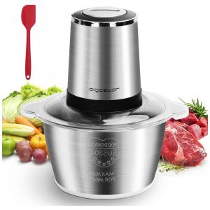 Processador de Alimentos até 8 Xícaras com Tigela de Aço Inoxidável, Aigostar, 110V 300W, Cinza