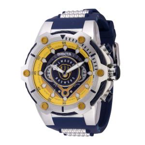 Relgio Masculino MLB Milwaukee Brewers - 51,5 mm. Ao. Azul 43495