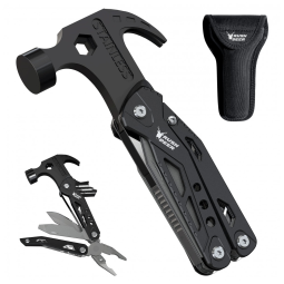 Martelo Multiferramenta com 14 Funções em Aço Inoxidável com Estojo, Rush Deer, Preto