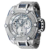 Relógio Masculino Reserve Flying Fox 0,93 quilates com Diamante, Invicta 39695, Prata e Azul
