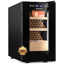 Humidor Elétrico NEEDONE 23L Preto Controle Climático Inteligente Cedro Espanhol 240V