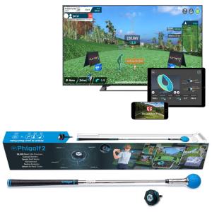 Simulador de golfe 3D com Swing Stick para uso Interno e Externo, PHIGOLF