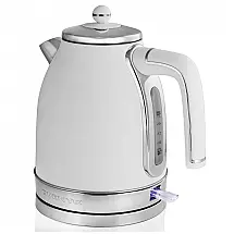Chaleira Elétrica 1.7L em Aço Inoxidável com Desligamento Automático e Medidor de Água, 1500W, Branca, 110v, OVENTE KS777W, Branco