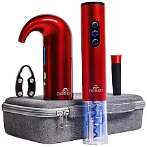 EXCITINGIFT Abridor e Areador de Vinho Elétrico e Automático, Recarregável, Vermelho