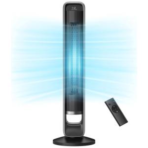 Ventilador de Torre com 12 Velocidades, Controle Remoto e Silencioso, 60W, 110V, BITFINIC, Preto