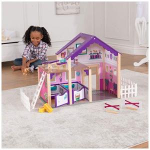 Estabulo de Cavalos com 16 Acessórios para Crianças com 3 Anos ou Mais, KidKraft, Rosa