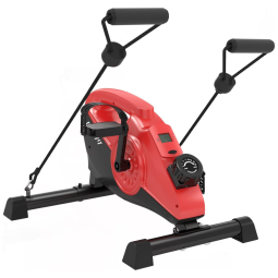 Mini Bicicleta Ergométrica Ideal Para Idosos e Treino de Braço, Perna com Painel Digital e 16 Níveis de Resistência, DEROFIT, Vermelho