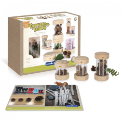 Tubos de Acrílico Empilháveis Guidecraft Treasure Tubes Clear Transparente Janelas Observação Conjunto 8 Tubos Diferentes Tamanhos​