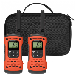 Rádio Comunicador Walkie Talkie Motorola Solutions T605_H2O, Rádio FRS Portátil, Bidirecional, 22 Canais, (56,3 km), Recarregável