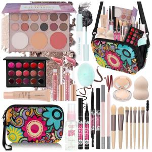 Kit Completo de Maquiagem Venshun All-in-One para Iniciantes 18 Itens Estojo Portátil com Pincéis e Paleta