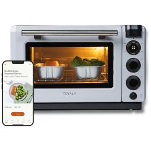 Forno Elétrico de Bancada Inteligente 5 em 1 com Função Airfryer e Controle via APP, 110V 1525W, Tovala, Cinza
