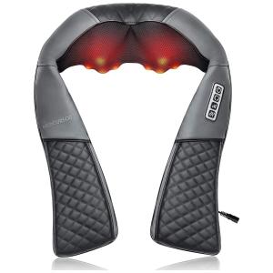 Massageador Shiatsu Elétrico Portátil 3D para Ombros, Costas, Bivolt, MEDCURSOR LY 580A1, Cinza