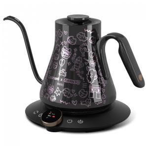 Chaleira elétrica Cocinare FLOW M9 Pro Chanoir preta 0,9L bico pescoço de ganso controle de temperatura 1200W 110V