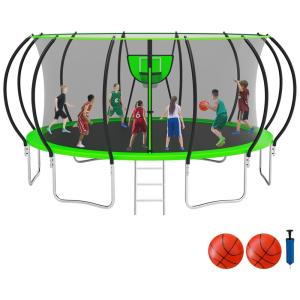 Kofun 680,27 Quilos ao ar livre Tranpoline para crianças e adultos. Transpolines com rede. Escada. Fácil de montar