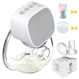 XOCOY Bomba Tira Leite Única Elétrica Recarregável com Painel Digital 2 Modos e 5 Níveis de Sucção, Cinza