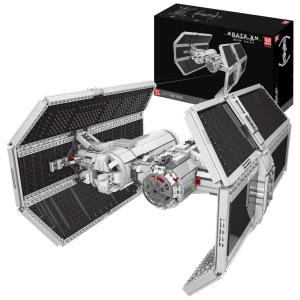Kit de Construção Star Plan Toys UCS Tie Fighter com 3616 Peças para Crianças e Adultos, Mould King, Cinza