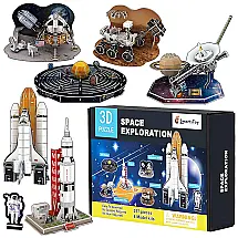 Quebra Cabeças 6 em 1 3D Exploração Espacial para Crianças e Adultos, 257 Peças, SMARTSTOY, Branco