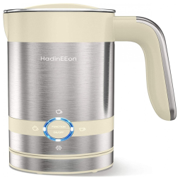 HadinEEon Espumador de Leite Elétrico 4 em 1 de Aço Inoxidável, Quente, Frio, 110V, Creme