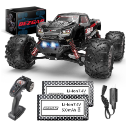 Carrinho de Controle Remoto Off Road a Prova d IPX5, Tração 4 x 4, Idade Recomendada 8, BEZGAR, Preto