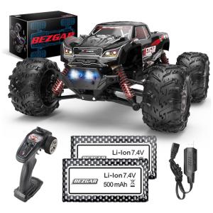 Carrinho de Controle Remoto Off Road a Prova d IPX5, Tração 4 x 4, Idade Recomendada 8, BEZGAR, Preto