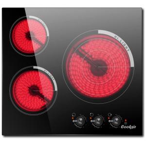 Cooktop Elétrico de Embutir com 3 Queimadores de Indução e 9 Níveis de Temperatura, 220V 5700W, Cooksir, Preto