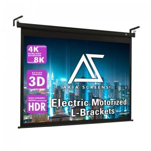 Tela de projeção motorizada 104" 4:3 AKIA SCREENS MaxWhite B teto/parede com controle remoto RF 110V