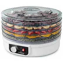 Desidratador de Alimentos Elétrico NutriChef AZPKFD12 Branco 5 Bandejas Empilháveis Circulação de Calor 600W 120V